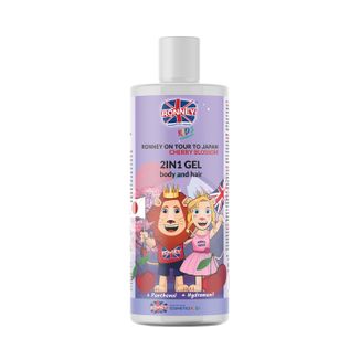 Ronney Kids, delikatny żel do mycia włosów i ciała 2w1 dla dzieci, zapach wiśniowy, 300 ml - zdjęcie produktu