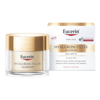 Eucerin Hyaluron Filler + Elasticity, ujędrniający krem przeciwzmarszczkowy na dzień z Thiamidolem, SPF 15, 50 ml - zdjęcie produktu