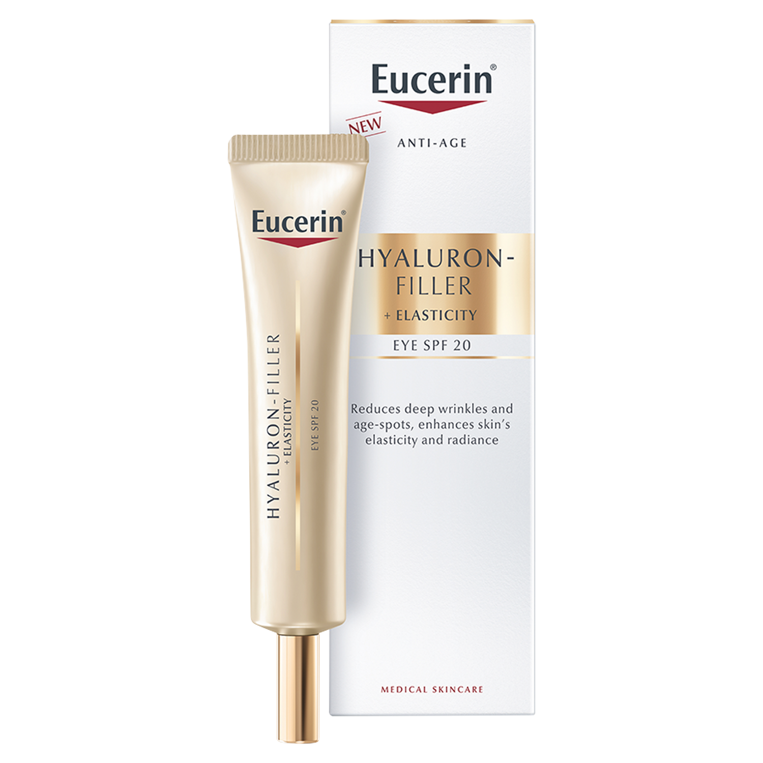 Eucerin Eucerin Hyaluron Filler + Elasticity, straffend Anti-Falten-Creme für die Augenpartie, SPF 20, 15 ml — Inhaltsstoffe und Bewertung