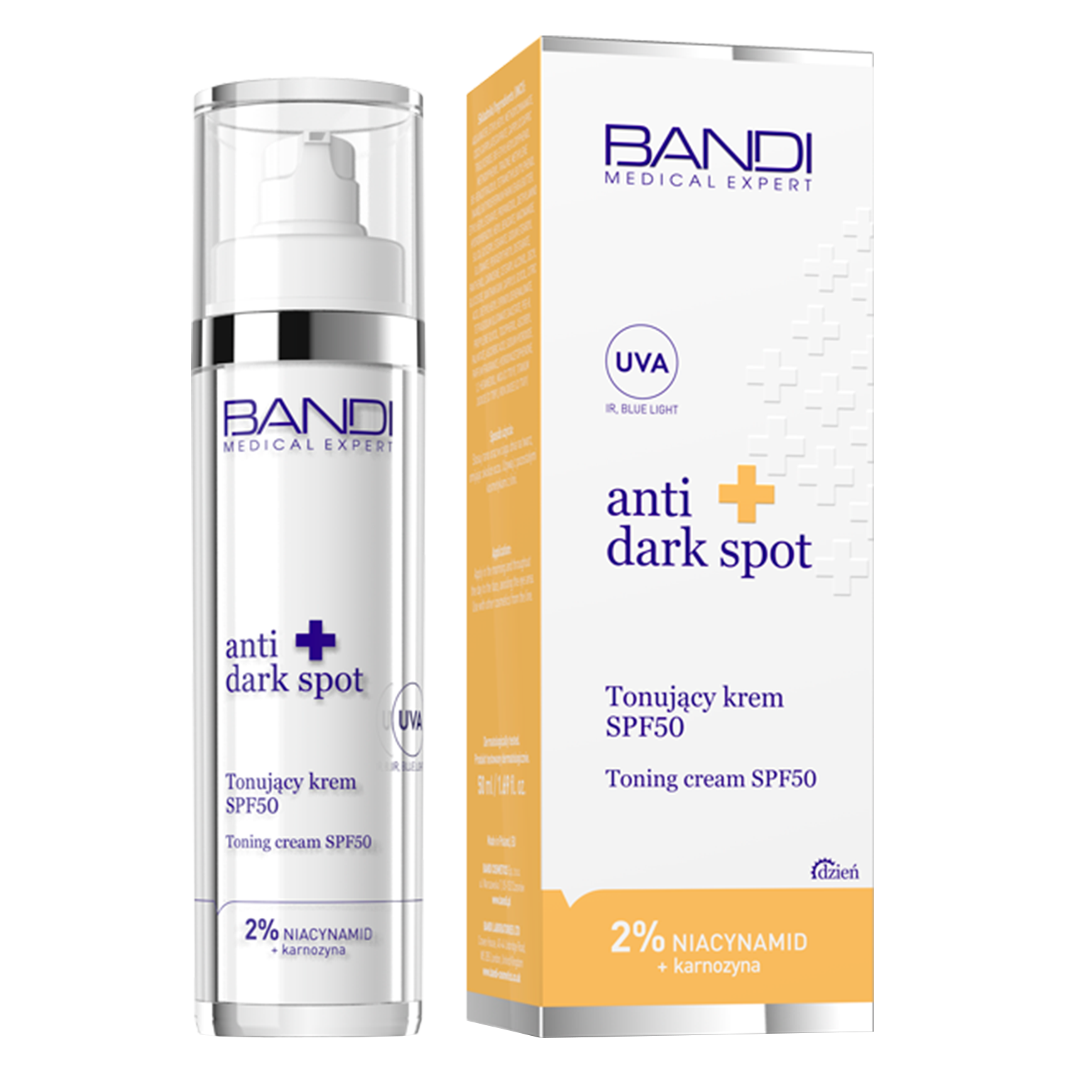 Nieznana Bandi Medical Expert Anti Dark Spot, krem tonujący, SPF 50, 50 ml