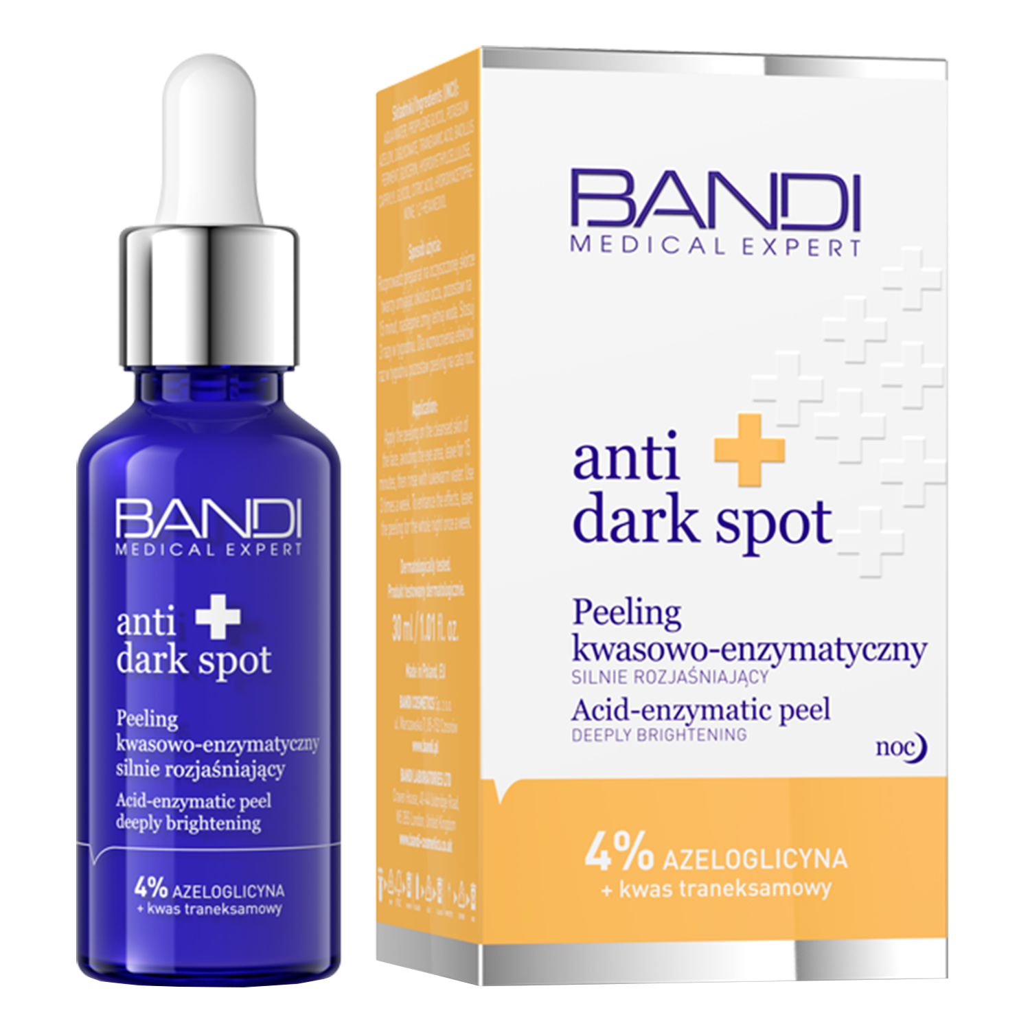 Nieznana Bandi Medical Expert Anti Dark Spot, peeling kwasowo-enzymatyczny, silnie rozjaśniający, 30 ml