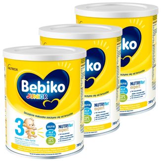 Zestaw Bebiko Junior 3 Nutriflor Expert, odżywcza formuła na bazie mleka, powyżej 1 roku, 3 x 700 g - zdjęcie produktu