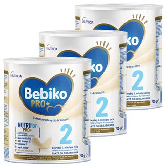 Zestaw Bebiko Pro+ 2 Nutriflor Pro+, mleko następne, powyżej 6 miesiąca, 3 x 700 g - zdjęcie produktu