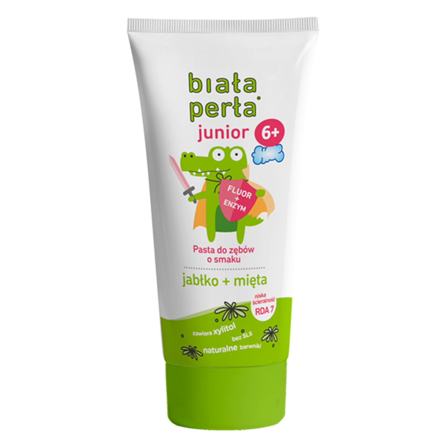 Biała Perła Biała Perła Junior, pasta do zębów dla dzieci 6-12 lat, smak jabłkowo-miętowy, 75 ml