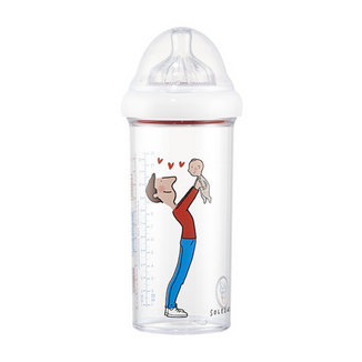 Le Biberon Francais, butelka ze smoczkiem do karmienia niemowląt, tritanowa, Tata, od 6 miesiąca, 360 ml - zdjęcie produktu