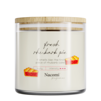 Nacomi Fragrances, świeca sojowa, zapachowa, Fresh rhubarb pie, 450 g KRÓTKA DATA - zdjęcie produktu