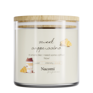 Nacomi Fragrances, świeca sojowa, zapachowa, Sweet cappuccino, 450 g - zdjęcie produktu