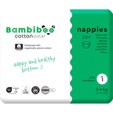 Bambiboo Cottonwear, pieluchy jednorazowe ekologiczne, z bawełną organiczną, Newborn, rozmiar 1, 2-4 kg, 28 sztuk - miniaturka zdjęcia produktu