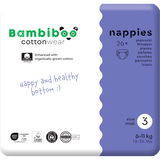 Bambiboo Cottonwear, pieluchy jednorazowe ekologiczne, z bawełną organiczną, Midi, rozmiar 3, 6-11 kg, 26 sztuk - miniaturka zdjęcia produktu
