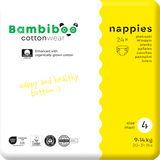 Bambiboo Cottonwear, pieluchy jednorazowe ekologiczne, z bawełną organiczną, Maxi, rozmiar 4, 9-14 kg, 24 sztuki - miniaturka zdjęcia produktu