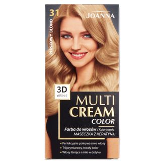 Joanna Multi Cream Color, farba do włosów, 31 piaskowy blond, 1 sztuka - zdjęcie produktu