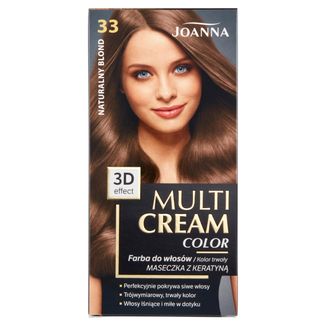 Joanna Multi Cream Color, farba do włosów, 33 naturalny blond, 1 sztuka - zdjęcie produktu