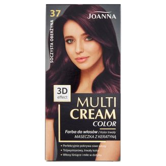 Joanna Multi Cream Color, farba do włosów, 37 soczysta oberżyna, 1 sztuka - zdjęcie produktu