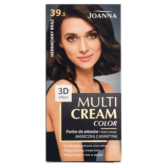 Joanna Multi Cream Color, farba do włosów, 39.5 herbaciany brąz, 1 sztuka USZKODZONE OPAKOWANIE - zdjęcie produktu