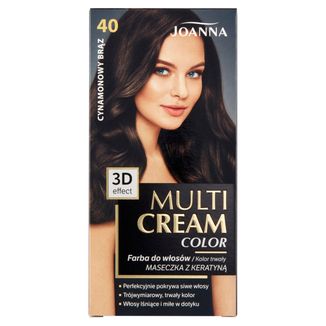 Joanna Multi Cream Color, farba do włosów, 40 cynamonowy brąz, 1 sztuka - zdjęcie produktu