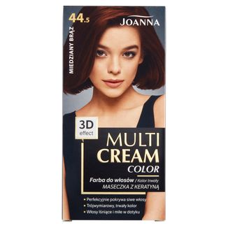 Joanna Multi Cream Color, farba do włosów, 44.5 miedziany brąz, 1 sztuka - zdjęcie produktu