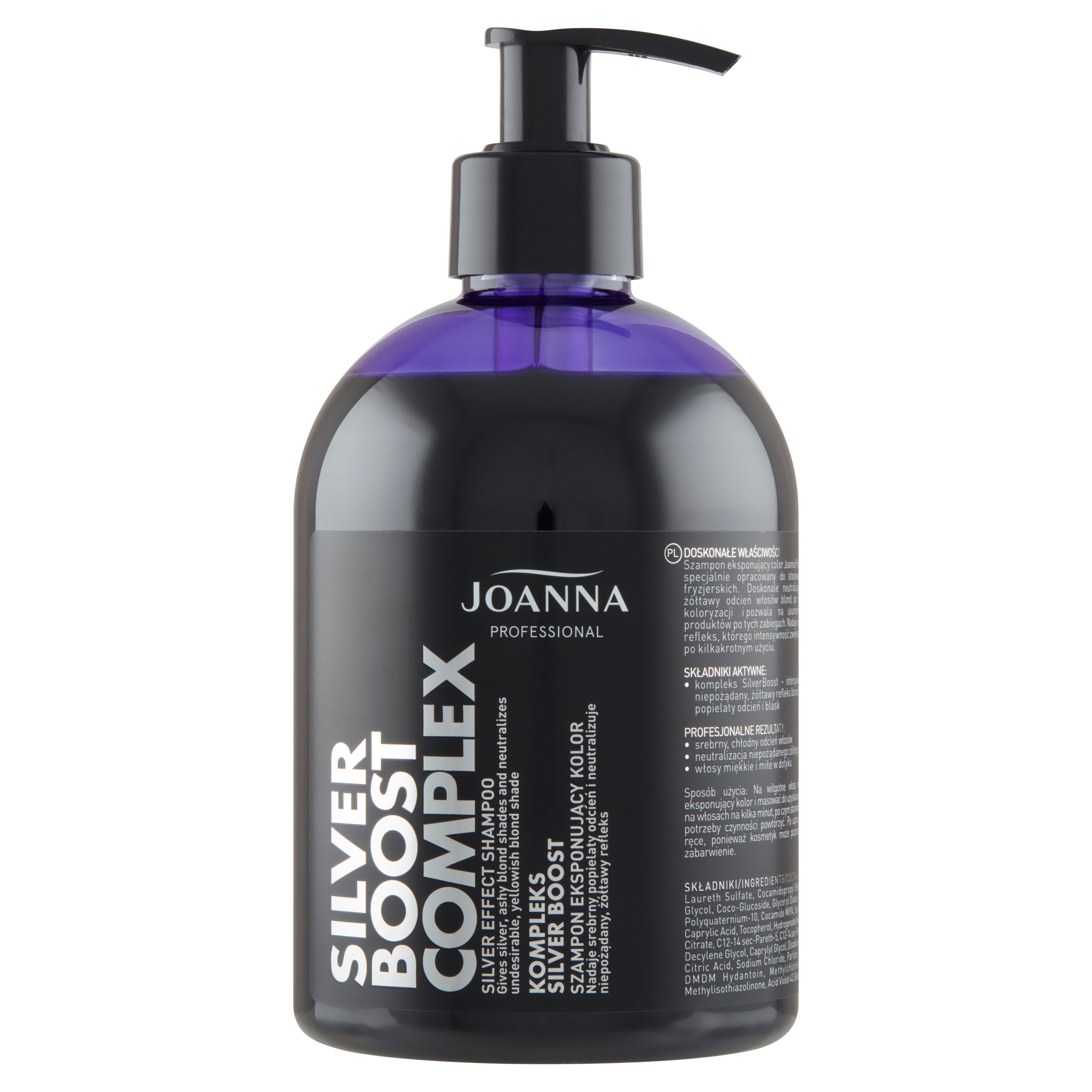 Nieznana Joanna Professional Silver Boost Complex, szampon do włosów eksponujący kolor, 500 g