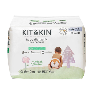 Kit&Kin, biodegradowalne pieluszki jednorazowe, rozmiar 4 Maxi Plus, 9-14 kg, 32 sztuki - zdjęcie produktu