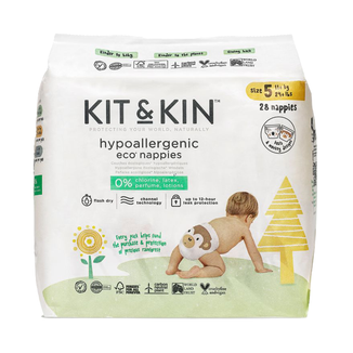 Kit&Kin, pieluszki jednorazowe, biodegradowalne, rozmiar 5 Junior, 11 kg+, 28 sztuk - zdjęcie produktu