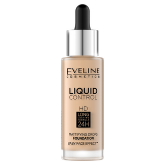 Eveline Cosmetics Liquid Control HD, podkład matujący, nr 011, Natural, 32 ml - zdjęcie produktu