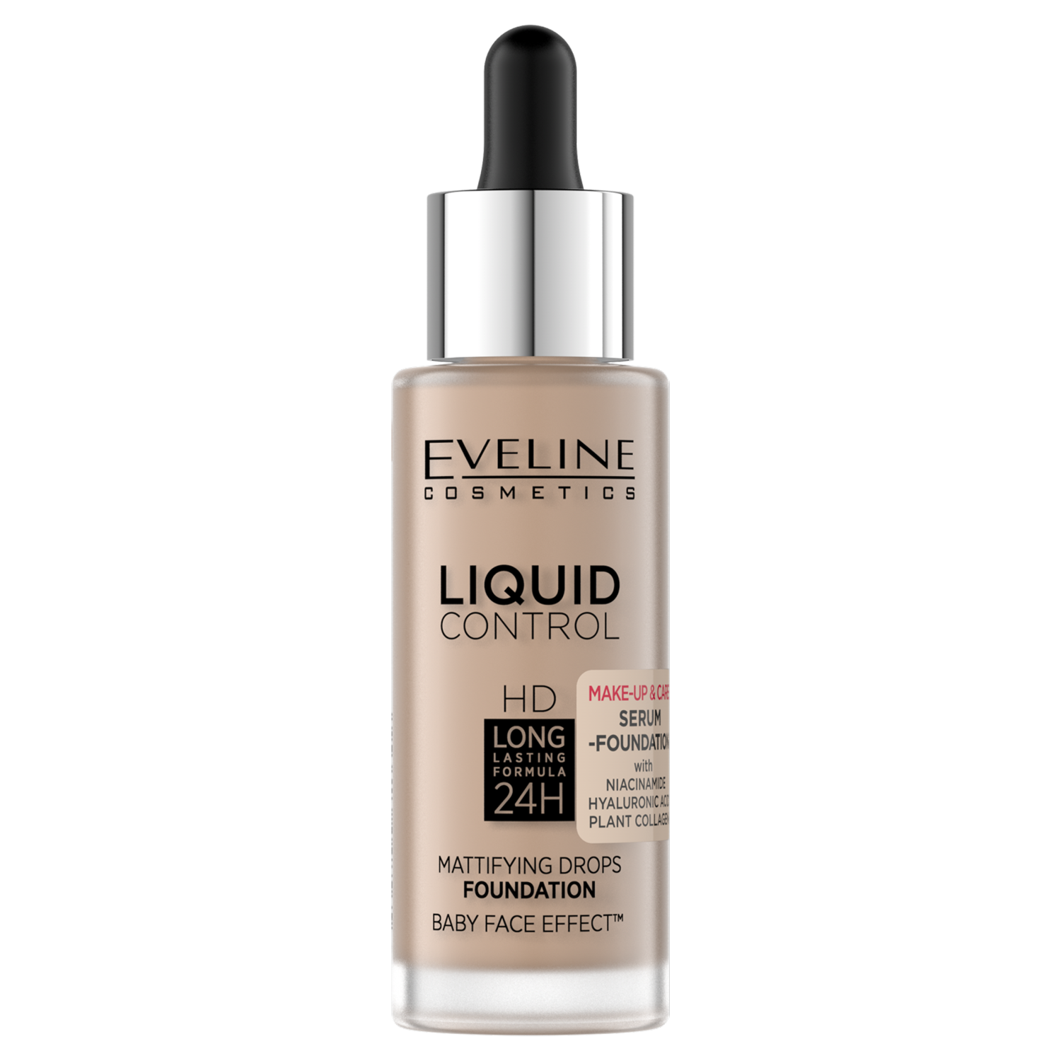 Nieznana Eveline Cosmetics Liquid Control HD 25 Light Rose, podkład matujący, 32 ml