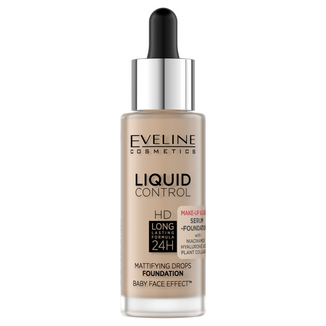 Eveline Cosmetics Liquid Control HD, podkład matujący, nr 35, Natural Beige, 32 ml - zdjęcie produktu