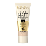 Eveline Cosmetics Satin Matt Foundation, matujący podkład do twarzy, 102 Vanilla, 30 ml - miniaturka zdjęcia produktu