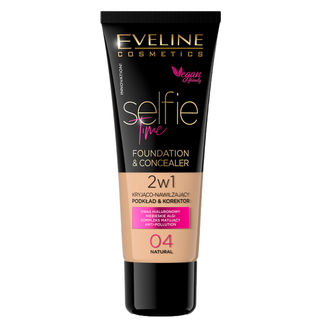 Eveline Cosmetics Selfie Time, podkład kryjąco-nawilżający 2w1, 04 Natural, 30 ml - zdjęcie produktu