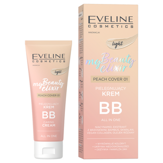 Eveline Cosmetics My Beauty Elixir, pielęgnujący krem BB, peach cover nr 01 light, 30 ml - zdjęcie produktu