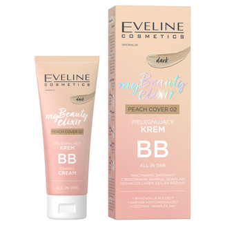 Eveline Cosmetics My Beauty Elixir, pielęgnujący krem BB, peach cover nr 02 dark, 30 ml - zdjęcie produktu