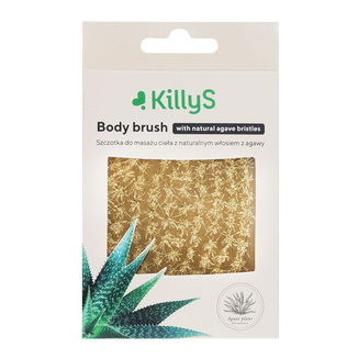 KillyS, drewniana szczotka do masażu ciała na sucho, z naturalnym włosiem z agawy - zdjęcie produktu