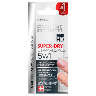 Eveline Cosmetics Nail Therapy Super-dry 5w1, multifunkcyjny utwardzacz i wysuszacz, 12 ml USZKODZONE OPAKOWANIE - zdjęcie produktu
