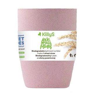 KillyS, biodegradowalny kubek z eko słomy pszenicznej, różowy, 1 sztuka - zdjęcie produktu