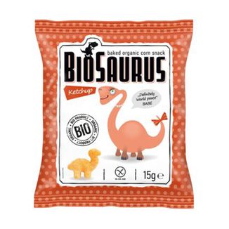 BioSaurus, pieczone chrupki kukurydziane Bio, smak ketchupowy, 15 g - zdjęcie produktu