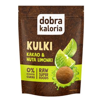 Dobra Kaloria Kulki, kakao & nuta limonki, bez dodatku cukru, 65 g KRÓTKA DATA - zdjęcie produktu