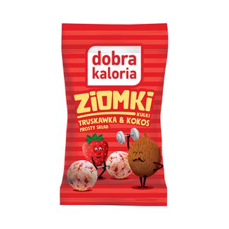 Dobra Kaloria Kulki Ziomki, truskawka & kokos, 32 g - zdjęcie produktu