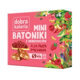 Dobra Kaloria Mini batoniki z nerkowców a'la tarta malinowa, bez dodatku cukru, 6 sztuk USZKODZONE OPAKOWANIE - miniaturka zdjęcia produktu