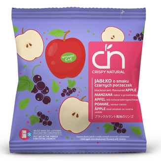 Crispy Natural Jabłko suszone o smaku czarnych porzeczek, chipsy, 18 g - zdjęcie produktu