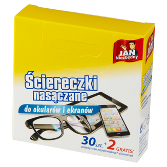 Jan Niezbędny, ściereczki nasączane do okularów, 30 sztuk - zdjęcie produktu