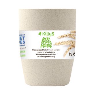 KillyS, biodegradowalny kubek z eko słomy pszenicznej, beżowy, 1 sztuka - zdjęcie produktu