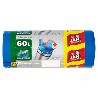 Jan Niezbędny, worki na śmieci, Easy-Pack, niebieskie, 60 l, 20 sztuk - zdjęcie produktu