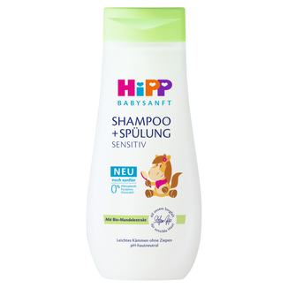 HiPP Babysanft, pielęgnacyjny szampon z odżywką do włosów, od 1 dnia życia, 200 ml - zdjęcie produktu