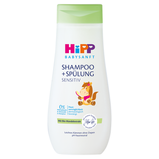 HiPP Babysanft, pielęgnacyjny szampon z odżywką, od 1 dnia życia, 200 ml - zdjęcie produktu