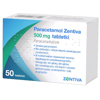 Paracetamol Zentiva 500 mg, 50 tabletek USZKODZONE OPAKOWANIE - zdjęcie produktu