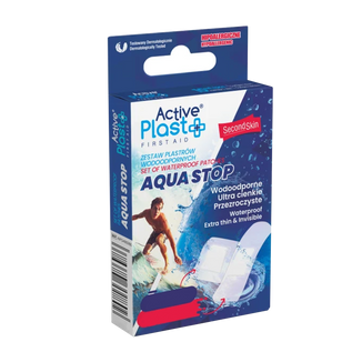 ActivePlast First Aid Aqua Stop, plastry wodoodporne, Mix, 10 sztuk - zdjęcie produktu