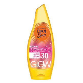 DAX Sun, rozświetlająca olejkowa emulsja ze złotymi drobinkami, SPF 30, 175 ml - zdjęcie produktu