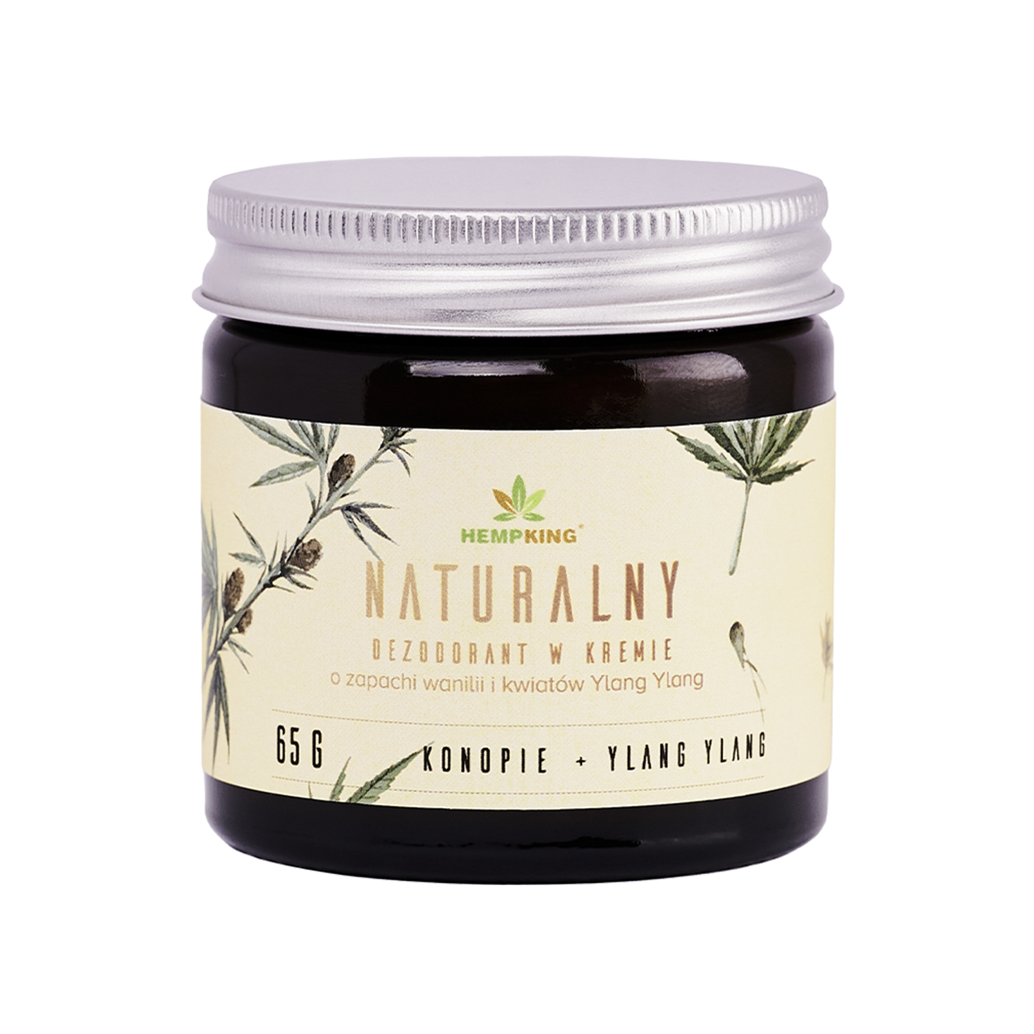Hemp King HempKing, naturalny dezodorant w kremie, konopie + Ylang Ylang, 65 g