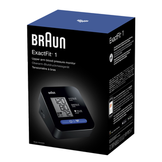 Braun ExactFit 1 BUA5000, automatyczny ciśnieniomierz naramienny z mankietem 22-42 cm, czarny - zdjęcie produktu