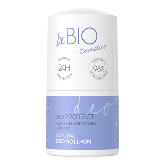 beBIO Ewa Chodakowska, naturalny dezodorant roll-on bioProtect, kwas hialuronowy i dziki ryż, 50 ml - zdjęcie produktu