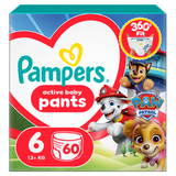 Pampers Active Baby Pants 6 (14-19 kg), pieluchomajtki, Psi Patrol, 60 sztuk - miniaturka zdjęcia produktu